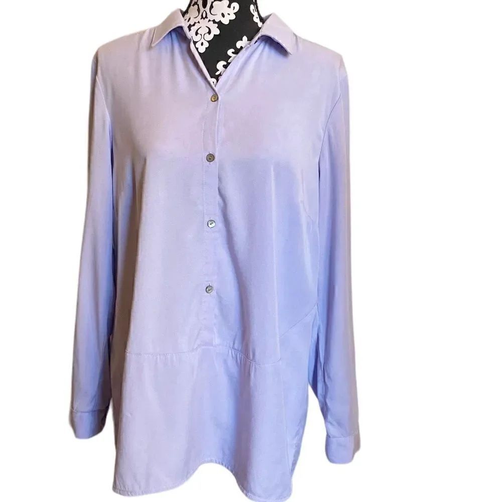 J. Jill Lavender Button Front Tunic Size Medium
